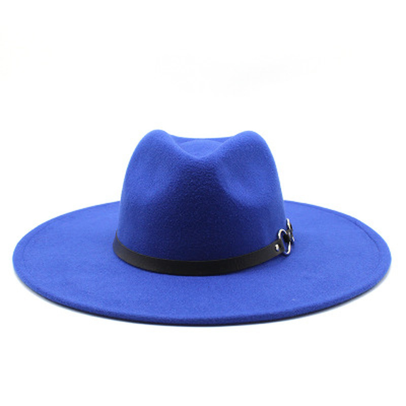 

2021 New Winter Big Brim 9.5cm Solid Color with Band Belt Luxury Classic Simple Women Formal Designed Fedora Hats U75h, Camel