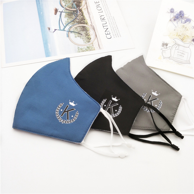 

three dimensional for men in autumn and winter thickened printing ear hanging warm cotton mask adjustable