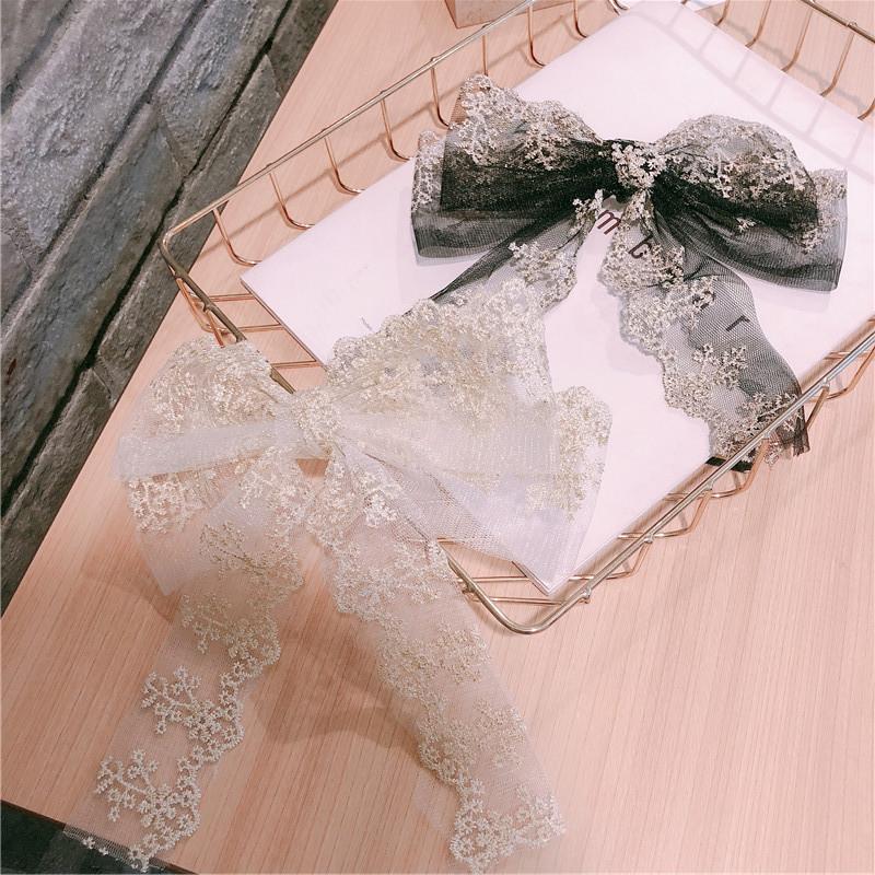 

1PC Fashion Knot Hairpins Large Top Clip Temperament Headwear Vintage Lace Barrette Bow For Woman Girls Hair Accessories Hot