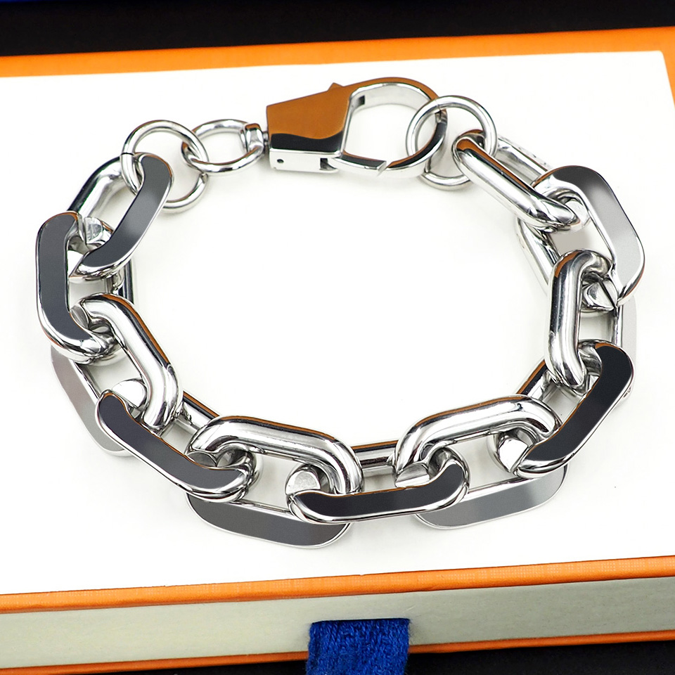 Stainless Steel Link Chain Bangle Bracelets High Polished Miami Cuban Link Bracelet Men Hiphop Accessories With Jewelry Pouches Pochette Bijoux W-image-754713227