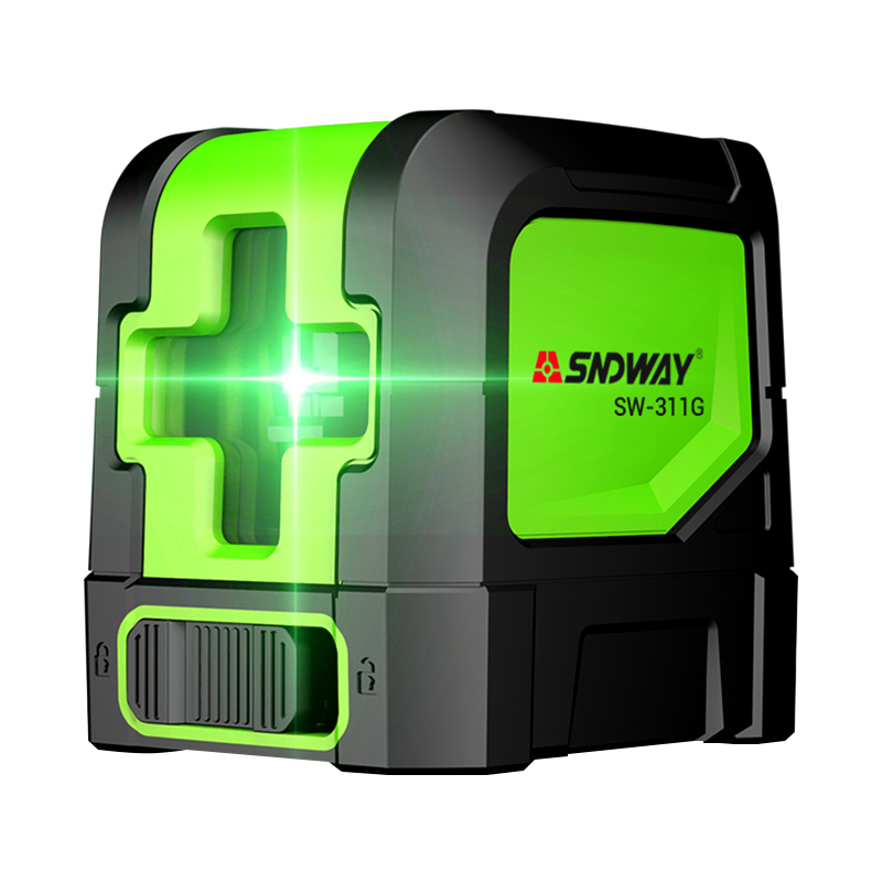 

SNDWAY self-leveling 2 Line Laser Level Green/Red Lazer Instrument Horizontal&Vertical laser-level 1/4 inch Threaded mount power by battery