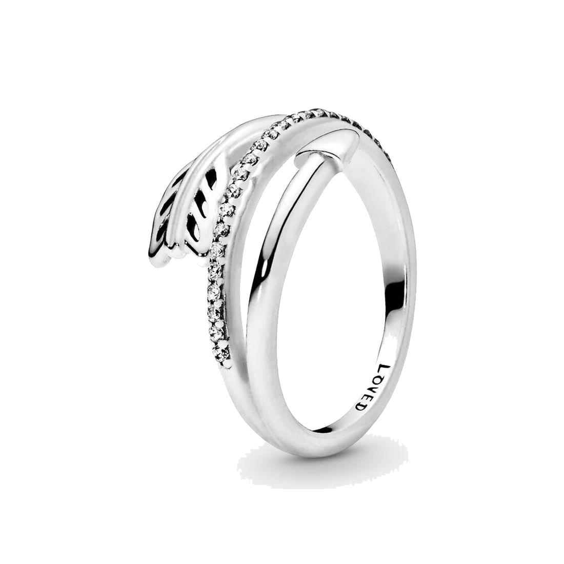 

Fine jewelry Authentic 925 Sterling Silver Ring Fit Pandora Charm Wrap-Around Arrow Ring For Women Engagement DIY Wedding Rings, Slivery;golden
