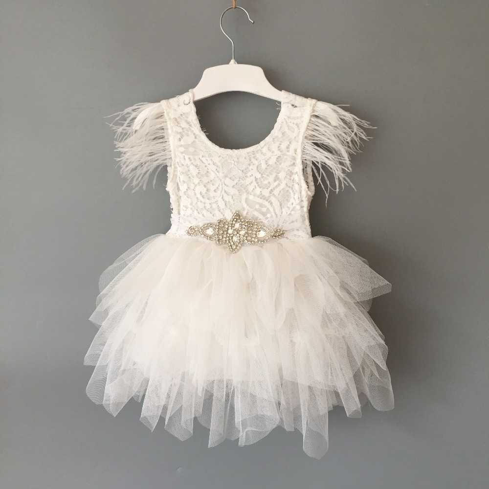 

Princess baby feather dress 1st birthday party toddler girls lace flying sleeve summer dress kids tutu clothing with sashes Q0716, Rosa gold sequin