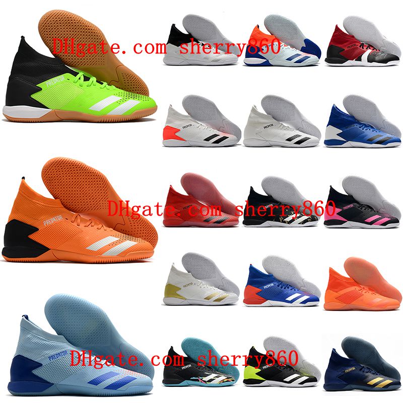 

2021 soccer shoes PREDATOR 20.3 IC cleats High Ankle Mens Football Boots Indoor Leather Trainers sports, As picture 6