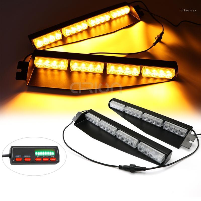 

35" 32 LED Windshield Emergency Warning Strobe Visor Mount Deck Dash Light Bar Lamp Red Blue Amber White Green Lights
