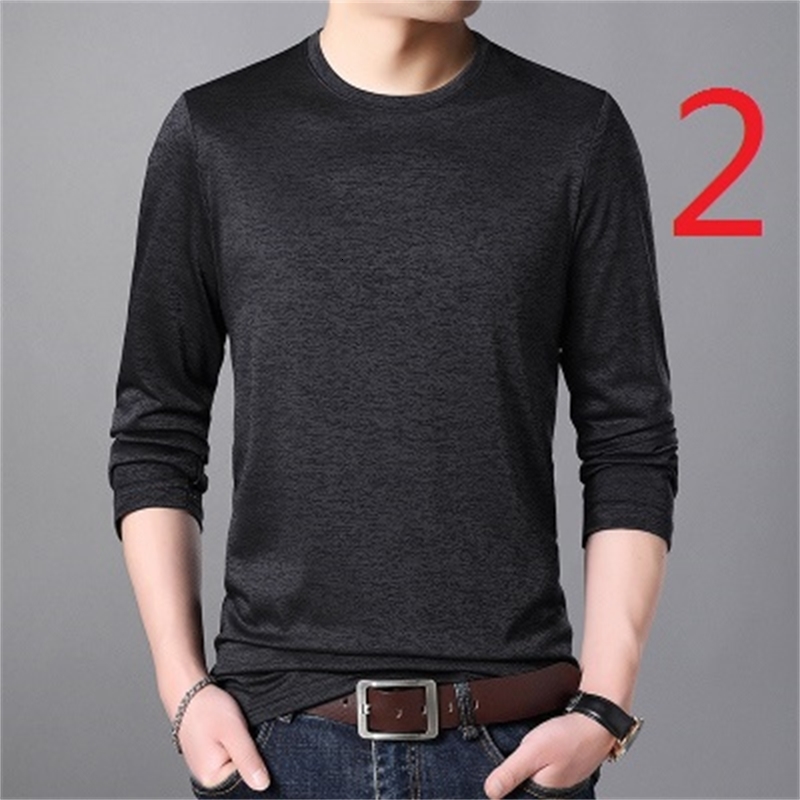 

2021 Winter Thickened New Long-sleeved T-shirt Men's Silk Bottoming Shirt Round Neck Tide Youth Z4xv