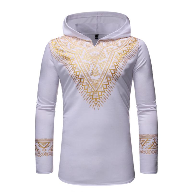 

Men' Casual Shirts Spring&Autumn African Style Hooded Pullover Print Long Sleeve Shirt Top White Red Black For Men Plus Size 2XL