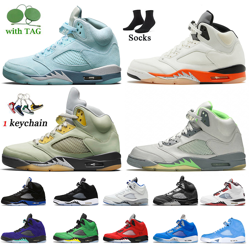 

2022 Newest Fashion 5s Green Bean Basketball Shoes Women Mens Jumpman 1 Trainers Bluebird Shattered Backboard Jade Horizon Oreo UNC Raging Bull Sail Sports Sneakers, B47 shattered backboard 40-47