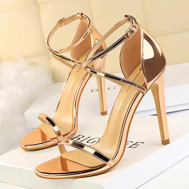 

Sandals BIGTREE Shoes Buckle Strappy High Heels 2021 Women Narrow Band Stiletto Sexy Party Pumps, Black