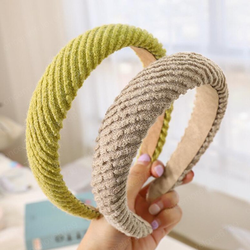 

Fashion Women Headband Solid Color Thickened Sponge Hairband Autumn Winter For Adult Casual Soft Hair Accessories