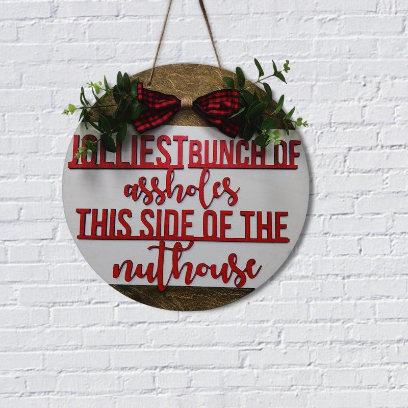 

Christmas Decorations Single-sided Front Door Sign Retro Wooden Vacation Theme Hanger For Cafe Restaurant Hanging Decor