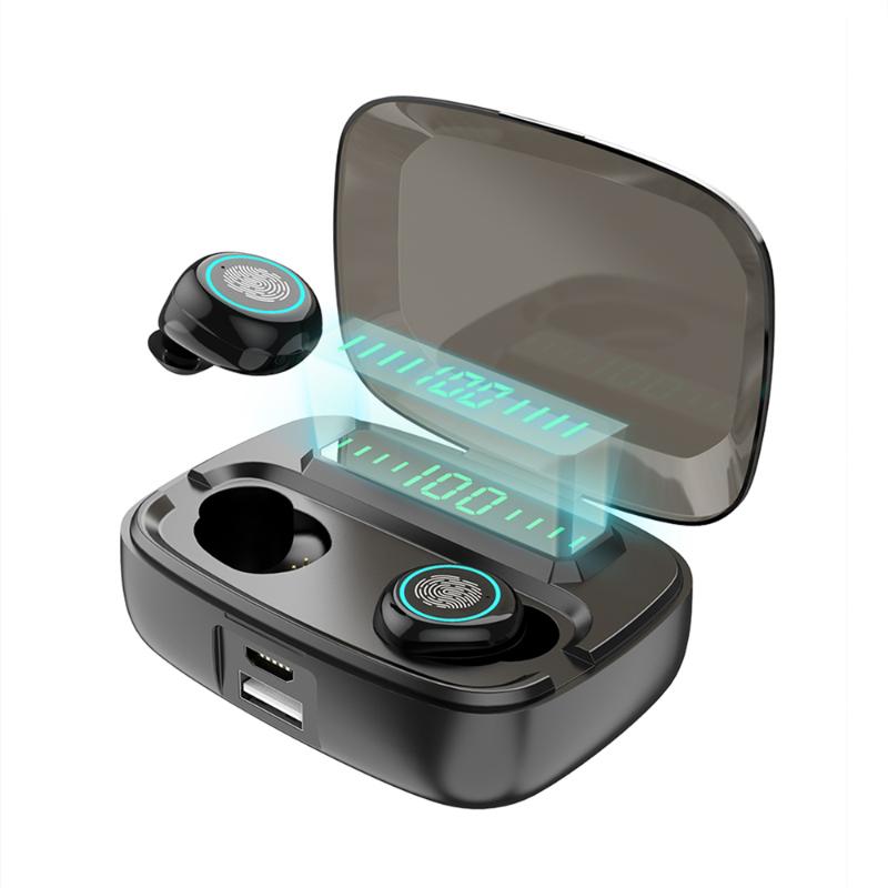 

Original M11 Wireless Headphones TWS Bluetooth5.0 earphone HiFi IPX7 Waterproof earbuds Touch Control Headset for sports /game, Black