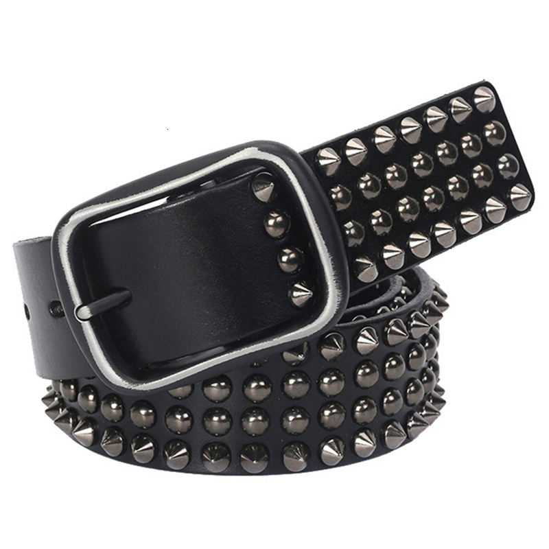 

2021 New Genuine Leather Belt for Famale Designer Pants Luxury Fashion Belts From Male Punk Rivet Men of Vintage 5xo4, Black