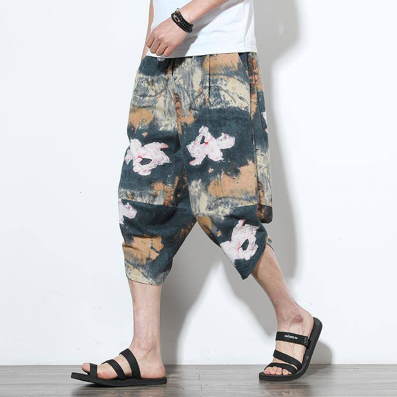 

2021 New 5xl Seagem Dos Homens Virilha Folgado Hip Hop Vero Plus Size Masculino Seagem-perna Calas Soltas Cordo Casual Japo Qj2j