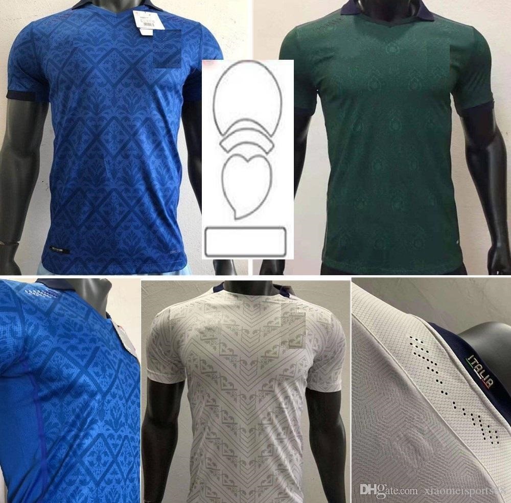 

2020 2021 Italy soccer jersey home away 3rd Player version INSIGNE BELOTTI JORGINHO VERRATTI PELLEGRINI 20 21 football Player shirt, Home+patch
