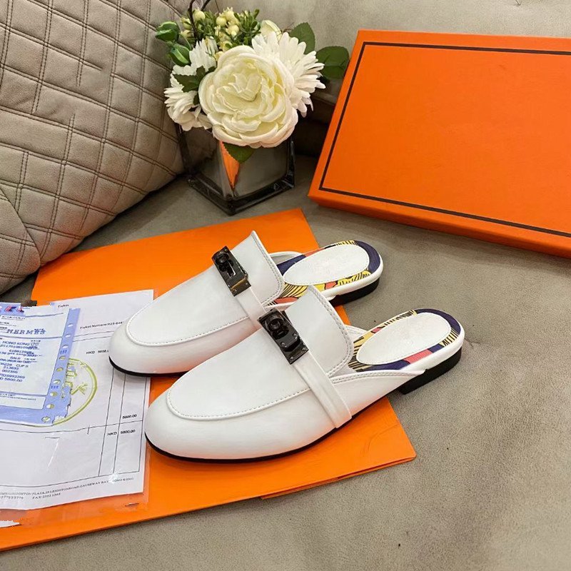 

Valentin 21ss ladies flat fisherman classic leather half drag 3D shoes designer letter slippers flip-flops mjj001