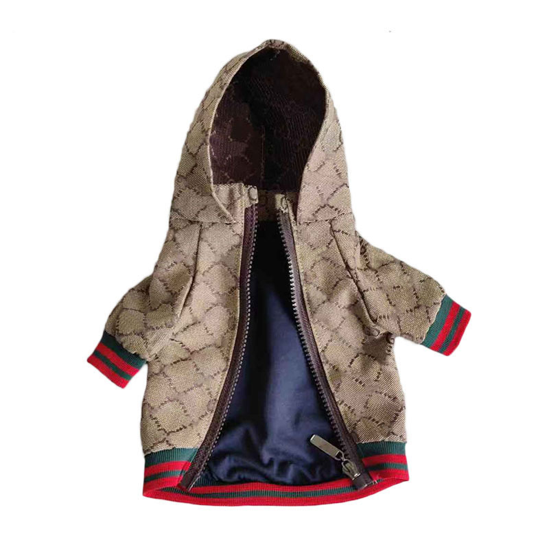 

Autumn Winter Pet Jacket Coat Pet Fashion Trench Coat Teddy Schnauzer Law Fight Pet Dogs Clothing, Brown