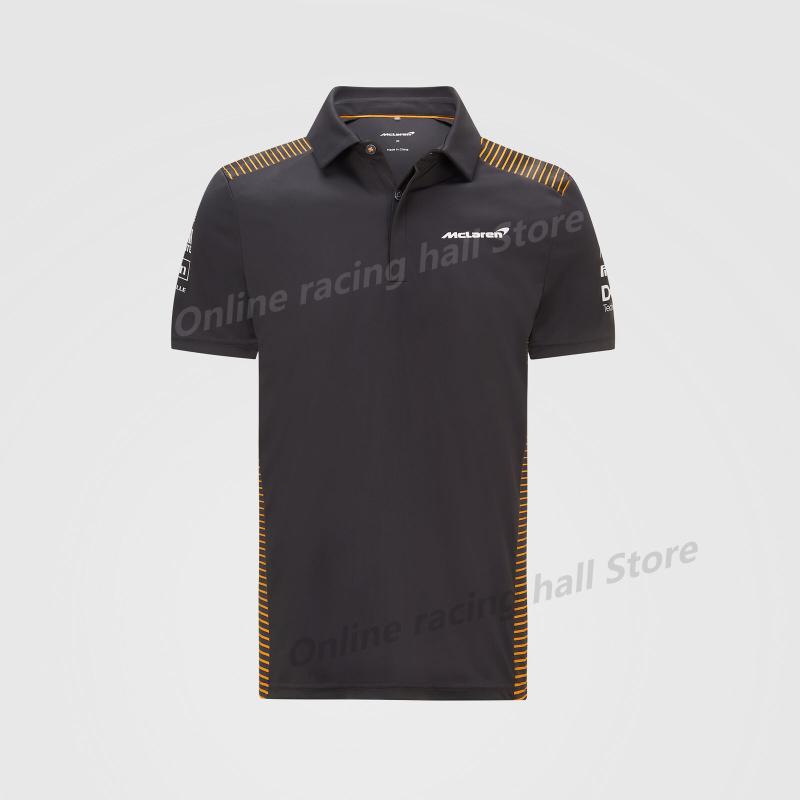 

Men's Polos F1 Summer Formula One Shirt McLaren Official Website 2021 Team Button Short Sleeve Latest Racing Suit Breathable, White