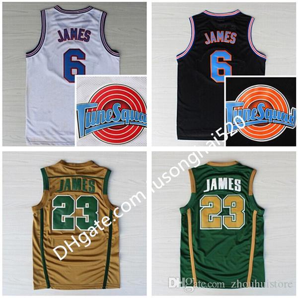 

St. Vincent Mary High School Irish 6 23 James Jerseys Basketball Shirt Tune Squad TOONES TuneSquad Space Jam Green White, Black;red