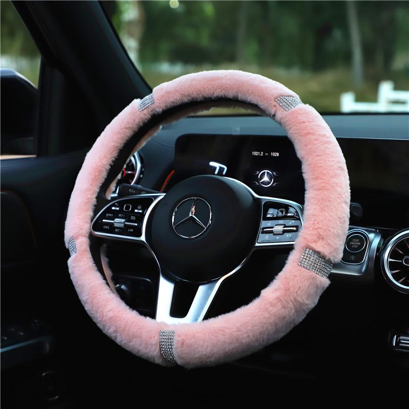 

Steering Wheel Covers Diamond 38CM Universal Car Cover Winter Plush With Warm Accessories Supplies