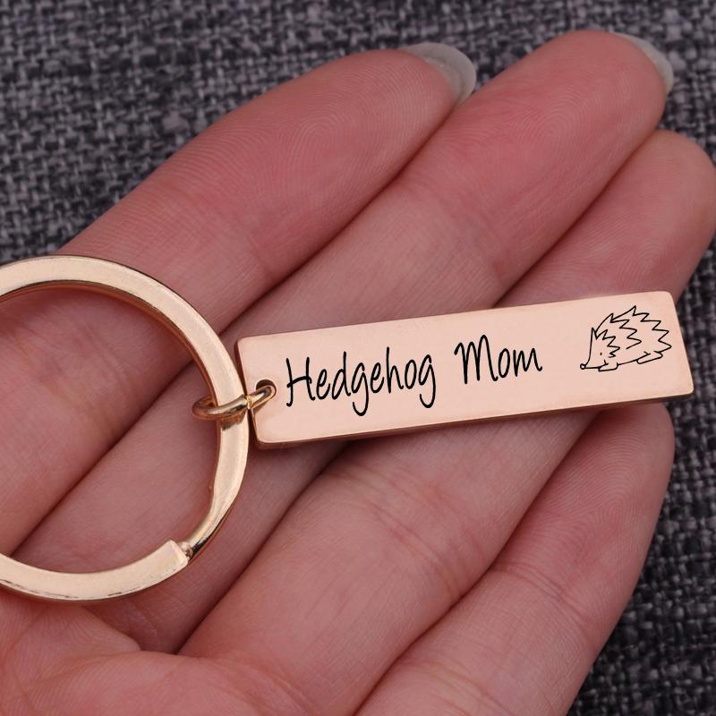

Keychains Jewelry Gifts Key Chain Pet Parents Hedgehog Mom Custom Name Gift Keyring For Mother Engraved Bag Charm Specialised Ornaments