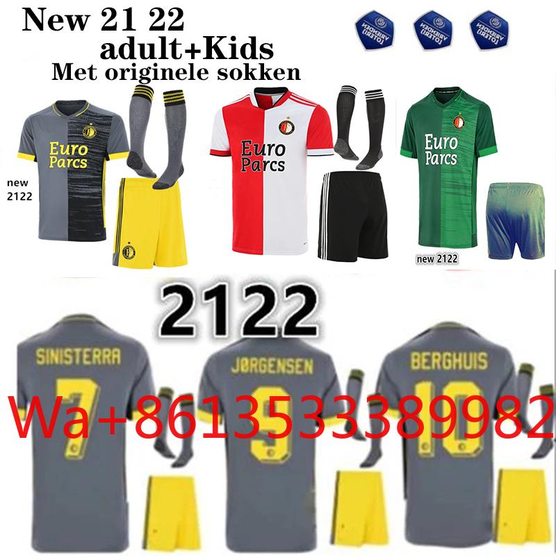 

Men' T-Shirts 21 22 FeyenoordEs Kids Kit Jersey JORGENSEN BERGHUIS KOKCU 2021 2022 Shirt Maillot Away, Beige