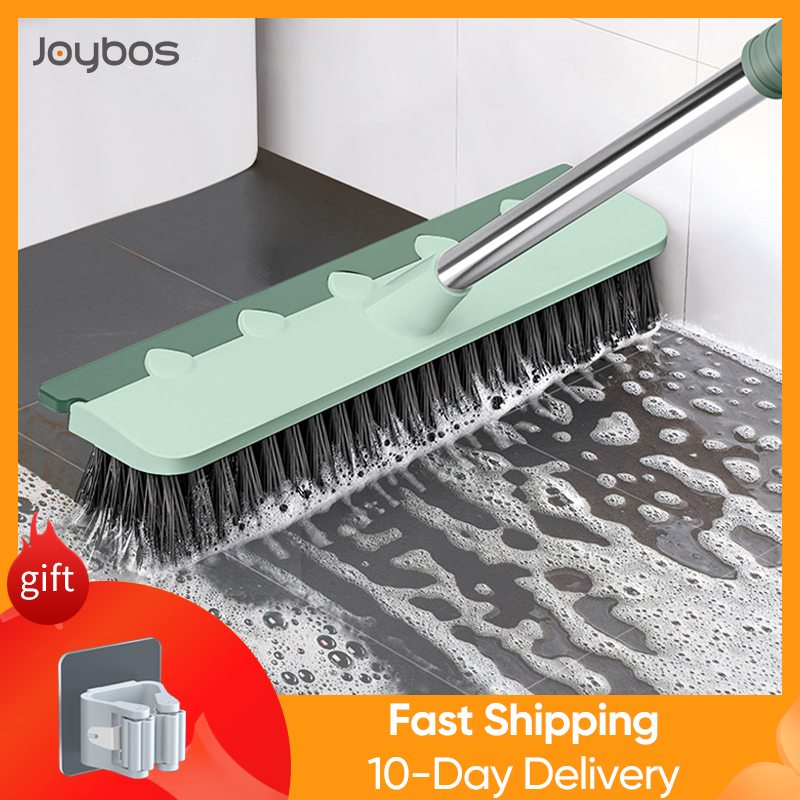 

JOYBOS Poo Scrub Brush 2 In 1 Bathroom Wiper Stiff Briste Window Squeegee Magic Broom Foor Mop Tub Tie Foor Ceaner Brush
