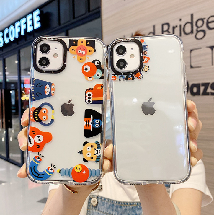 

Suitable Cell Phone Cases For iPhone 12 11 Pro Max XR XS X 8 7 6 Plus TPU Cover mobile silicone frame protective cartoon cute, #2