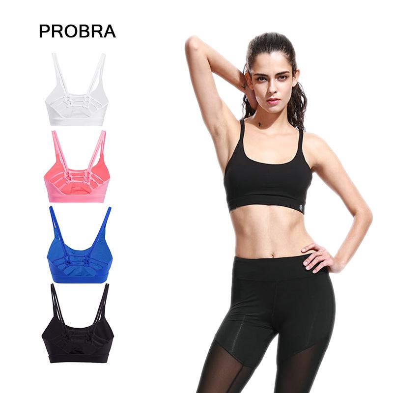 

PROBRA Cross Shoulder Strap Breathable And Quick-Drying Yoga Sports Bra Quick-Drying Shockproof Fitness Bra, Black