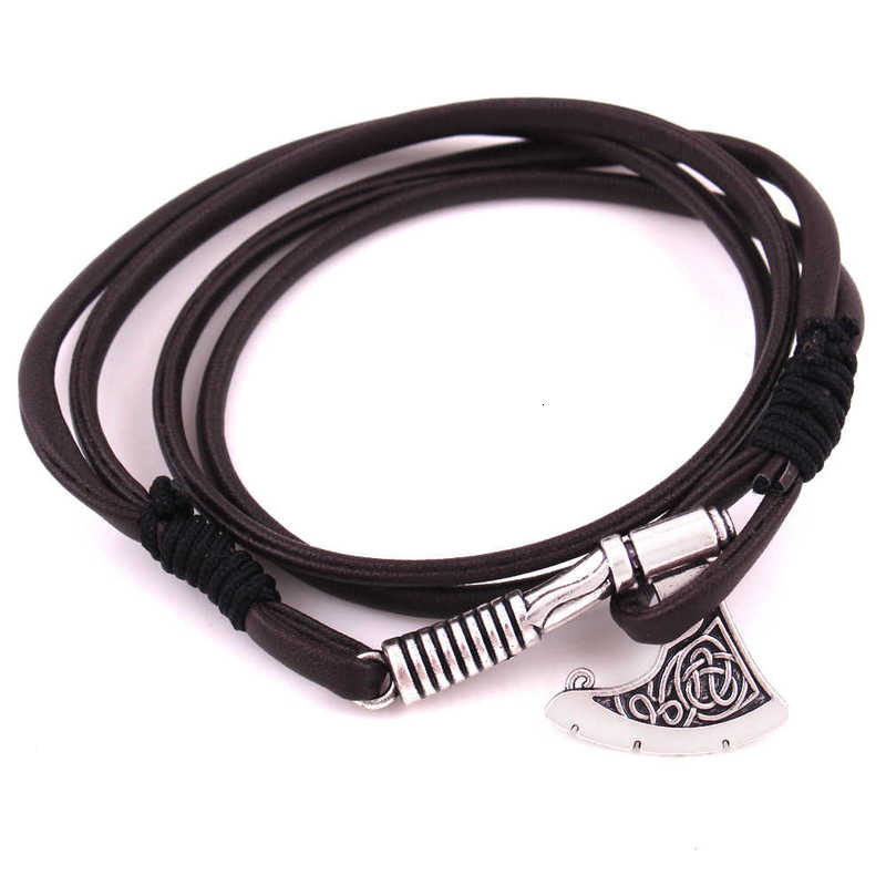 

Nordic Raytheon Hammer Viking Axe Multi Layer Bracelet, Golden;silver