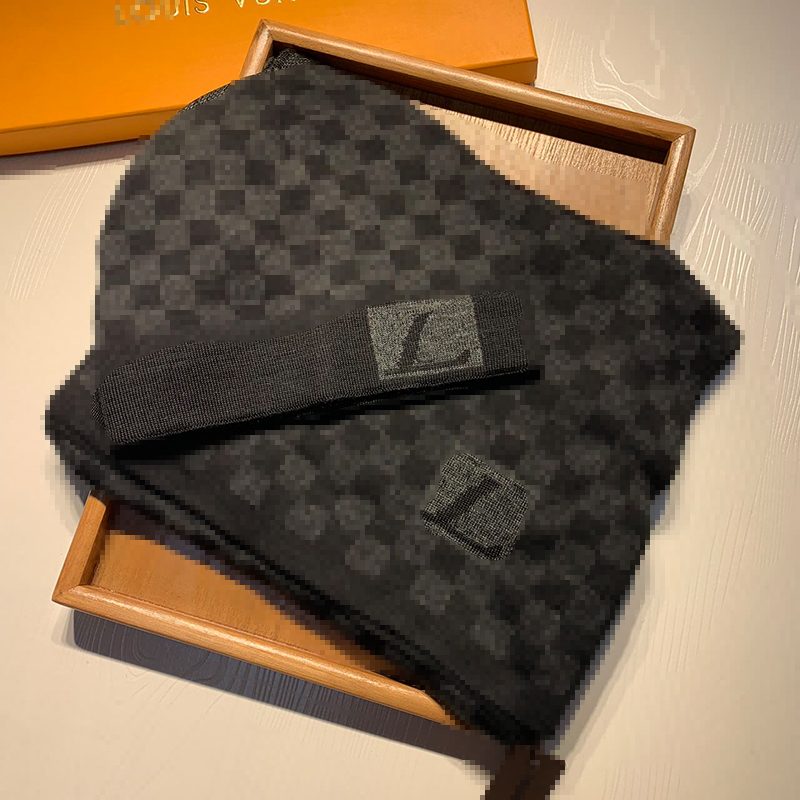 

Men Women Scarf And Hat Set Knitted Collars Designers Caps Top Quality Beanie Ball Hats