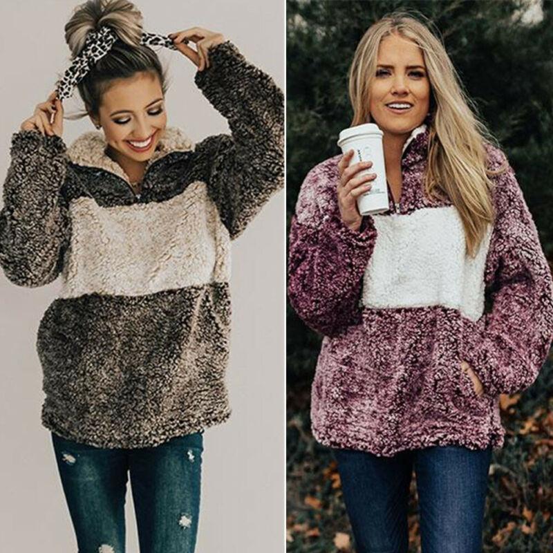 

Women's Hoodies & Sweatshirts Fashion Women Winter Warm Loose Hoddies Pocket Long Sleeve Lady Outwear, Black