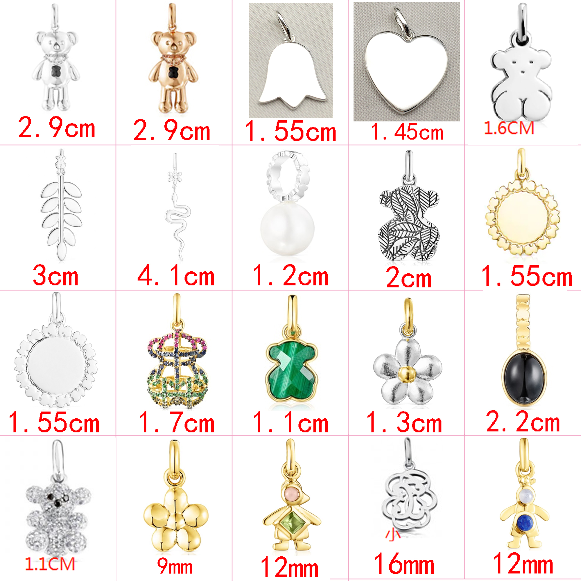 

2021 100% 925 sterling silver elegant high quality cute bear pendant suitable for DIY fashion ladies necklace gift factory direct sales