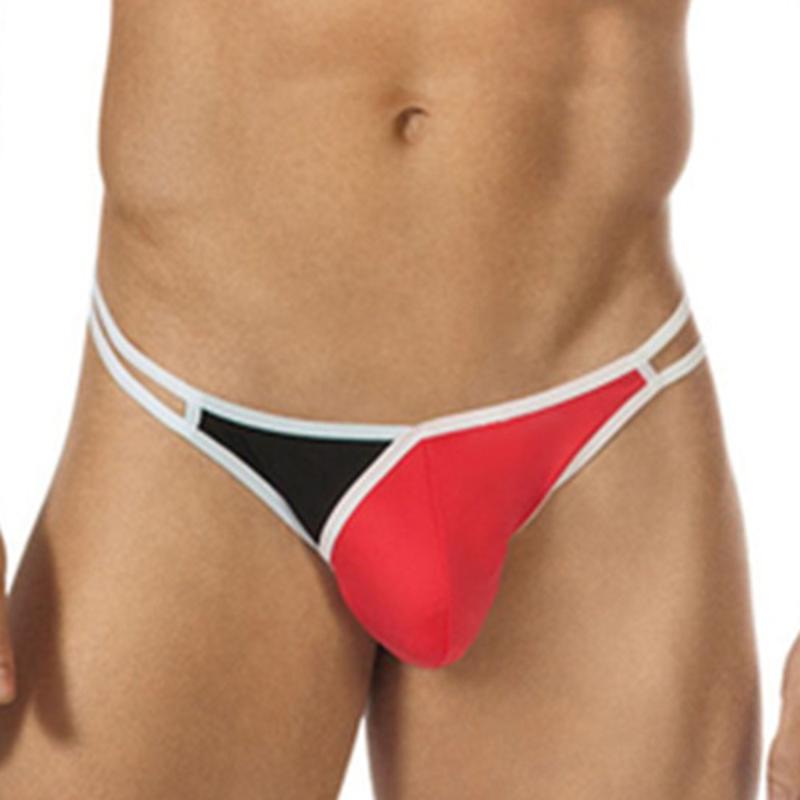 Mens Underwear Thongs Pouch Low-Rise G-string Briefs-Bikini Comfy Breathable