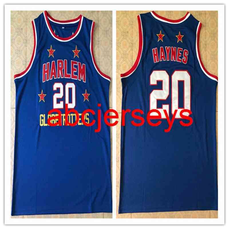

Harlem Globetrotters #20 Marques Haynes Basketball Jersey Stitched Custom Any Number Name jerseys Ncaa XS-6XL, Bule