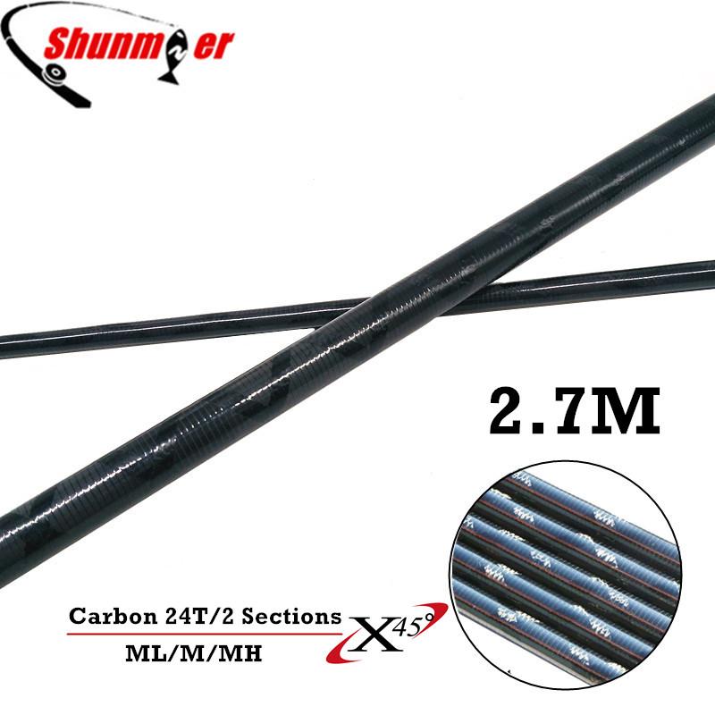 

Boat Fishing Rods SUNMILE 2Set 2.7M 2Sections ML/M/MH 24T Fast Action Carbon Bass Rod Blank DIY Pole Repair Olta Fiber Pesca
