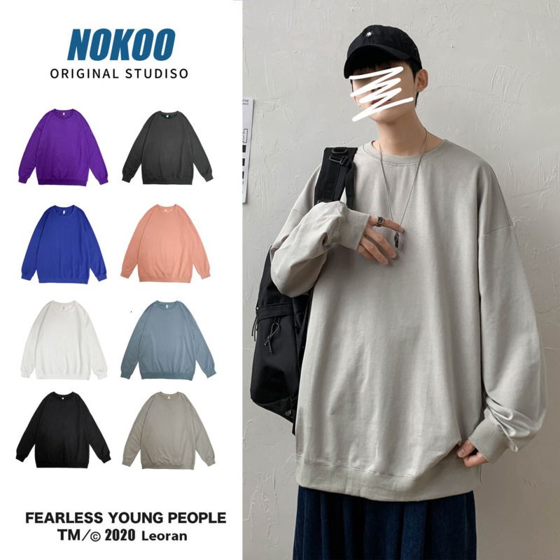 

2021 New Men's Fashion Casual O-neck Pullover Hoodie Men Streetwear Loose Hip Hop Large Size Long Sleeve T-shirt Mens Hoody M-5xl Vjvs, Light gray