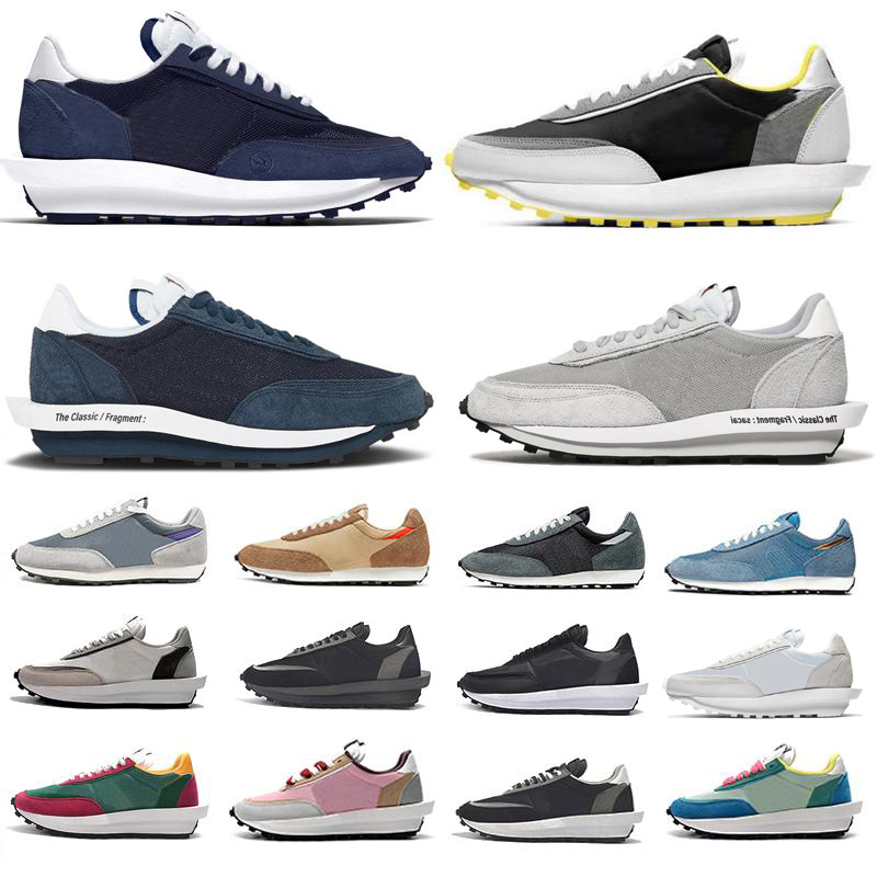 

LDV Waffle Mens Running Shoes Fragment Blackened Blue Light Smoke Grey Black Yellow White Nylon Daybreak Pine Gusto Pigeon Summit Women men Trainers Sports Sneakers, Color#3