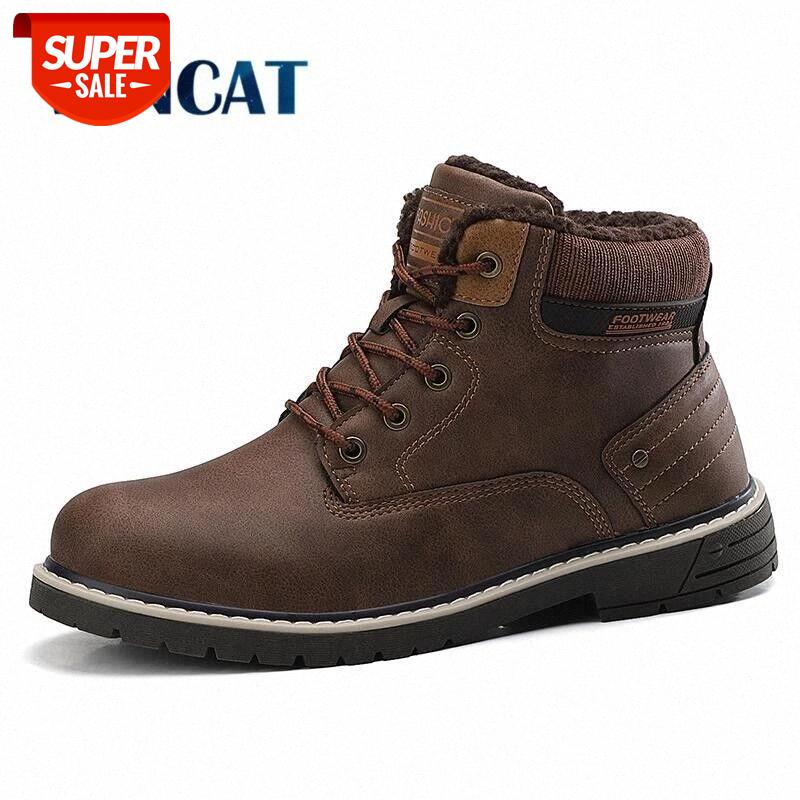 

New Winter Men Boots Warm Plush Snow Boots Waterproof Ankle Non-slip Motorcycle Men's Sneakers Outdoor Hiking #g40w