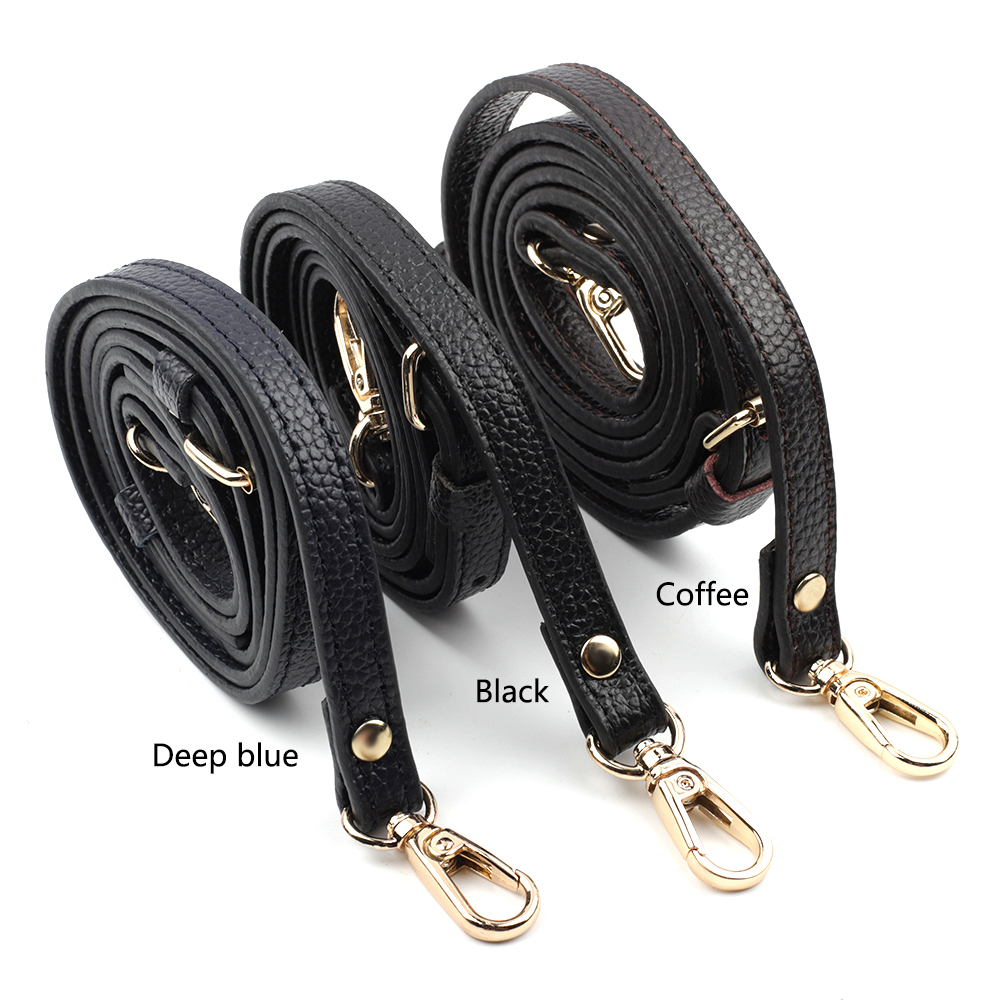 

120*1.2cm Shoulder Bag Straps for Handbags Leather Strap Handle Replacement Bag Belt DIY Accessories Gold Buckle KZ0350 210304, Black