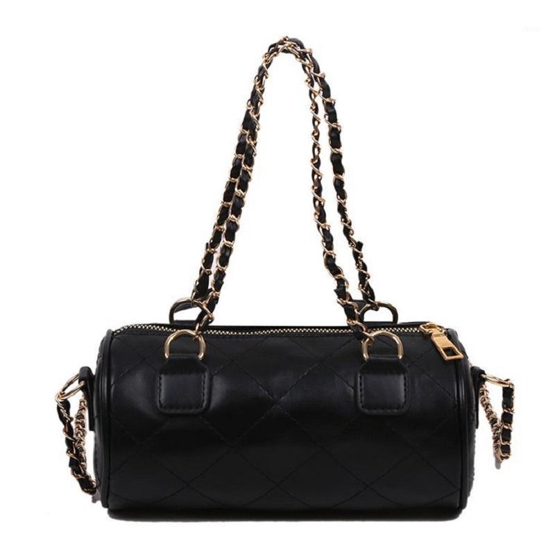 

Evening Bags Women's Fashion Cylinder Bag Chain Shoulder Crossbody Leisure Small Leather, White