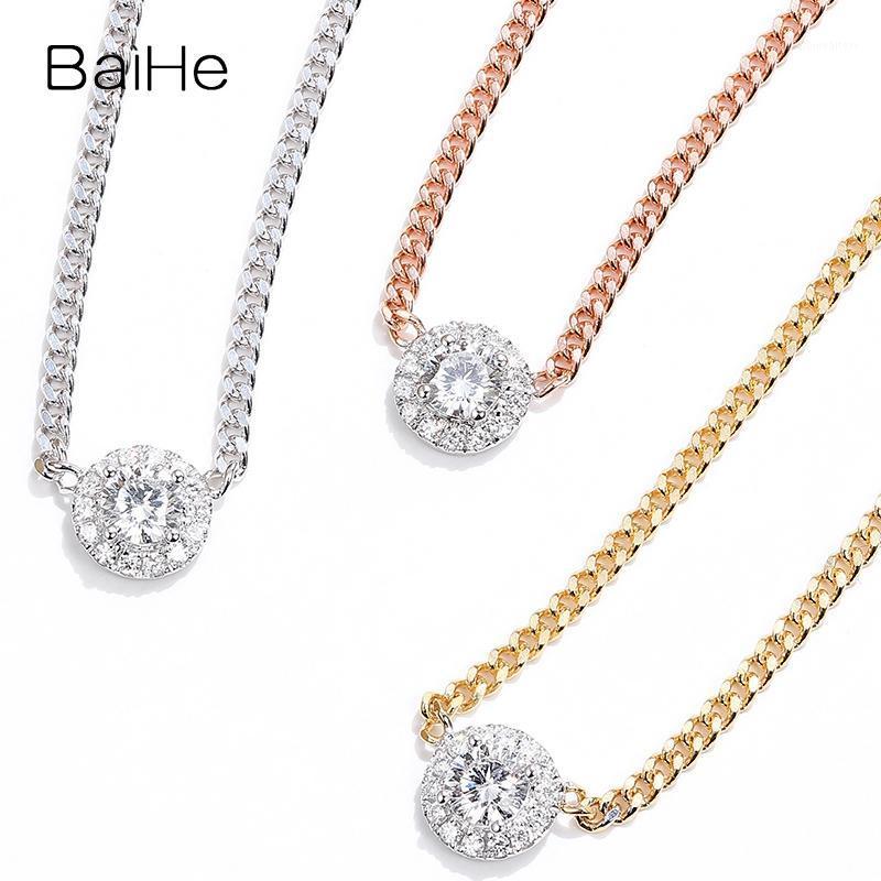 

Solid 18K White Gold 0.16ct+0.05ct H/SI Natural Diamonds Fine Jewelry Wedding Engagement Diamond Round Necklaces Women Chains