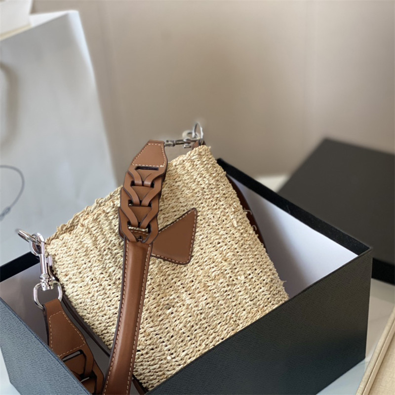 

Women Designer Straw Weaving Shoulder Bags Summer Luxury Basket Woody Handbag Cabane Bucket Bag Crossbody Handbags Backpack Totes Purses, Box