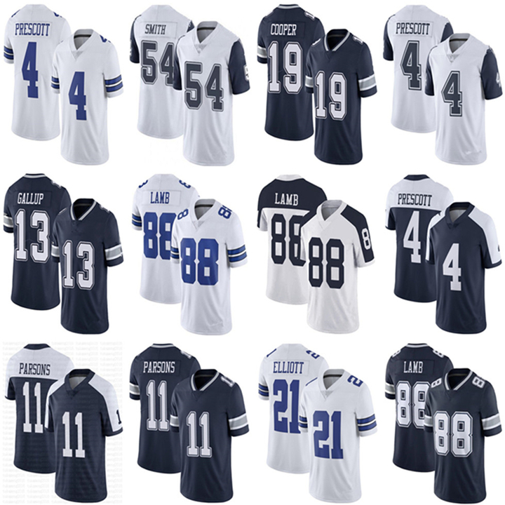 

21 Ezekiel Elliott 11 Micah Parsons 4 Dak Prescott 88 CeeDee Lamb Football 19 Amari Cooper Leighton Vander Esch DeMarcus Lawrence Emmitt Smith Michael Gallup Jerseys, My store(aryahome)