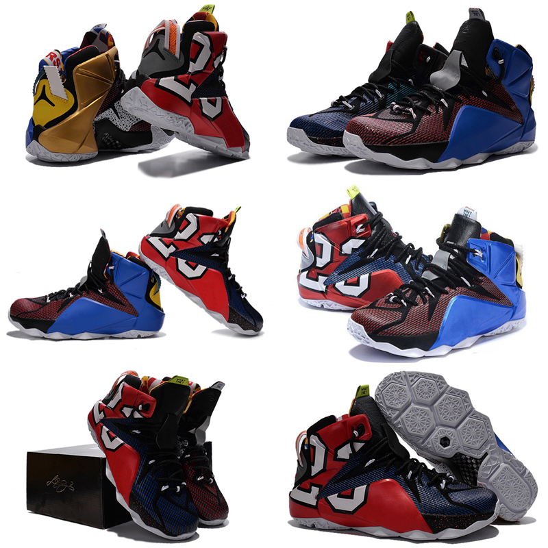 

High Quality Athletic LeBrons 12 XII Elite Basketball Shoes 11 11s Men What The Black White Metallic Gold Multi Sneaker Size 40-46, As shown 1