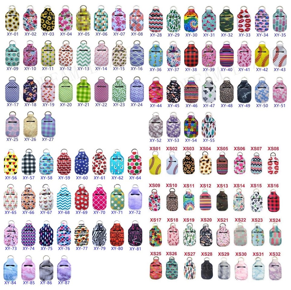 

Sunflower Neoprene Baseball Softball Keychains Hand Sanitizer Bottle Holder 30ML Portable Mini Alcohol Bottles Holders Key Rings Pendants