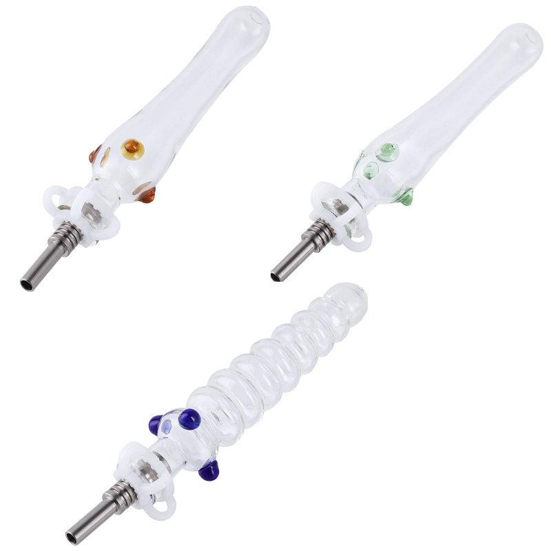 

Readymade Glass Necta Nector Collector Hookah with 10mm Titanium Neil Tips Dab Straw Oil Rigs Ready to Ship