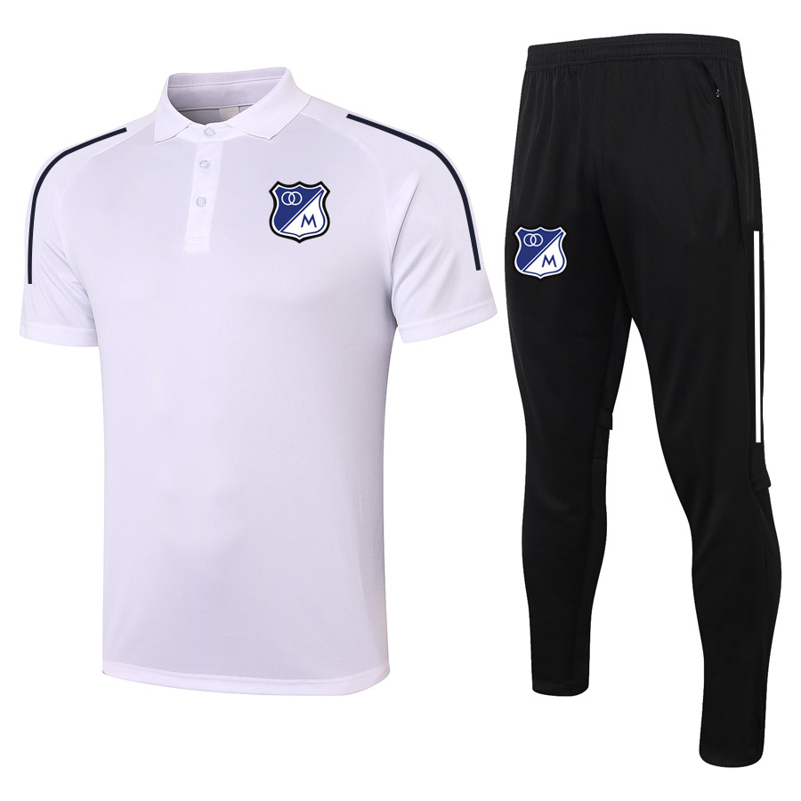 

2021 Millonarios soccer Short sleeve polo shirt sets soccer training suit sports jerseys adult soccer polos and pants kits Men's Tracksuits, Gray