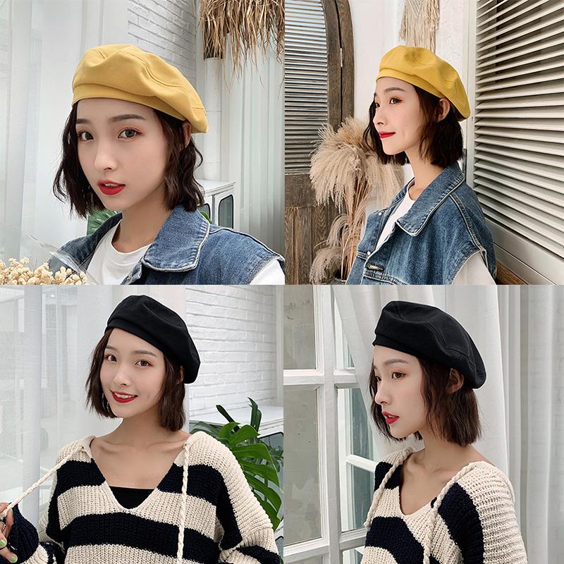 

Berets Women Girl Beret French Artist Warm Beanie Hat Cap Vintage Plain Hats Solid Color Elegant Lady Caps
