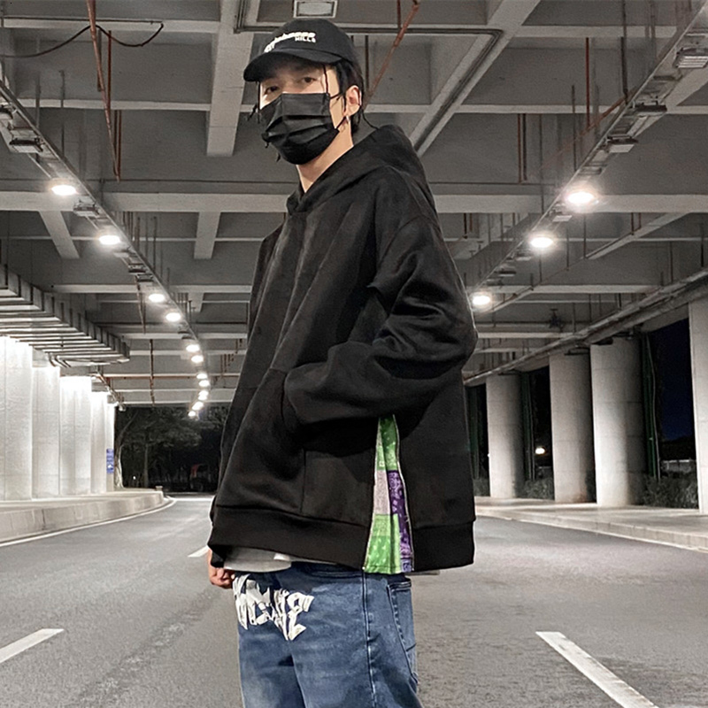 

2021 New Harajuku Suede Solid Color Cashew Flower Hooded Hoodies Men and Women Oversize High Street Loose Casual Sweatshirt Cnlb, Gray